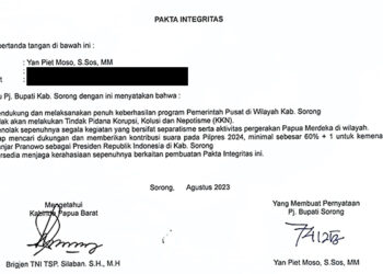 Ada Pelanggaran Netralitas pada Pakta Integritas Pj Sorong