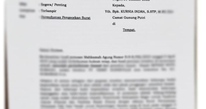 Camat Gunung Putri Berikan Alasan tak Jawab Surat Permohonan Warga