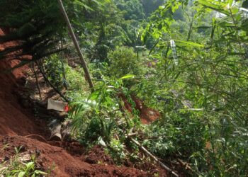 Kades Tlajung Udik Bingung Ambil Tindakan Longsornya Tebing TPU Kali Kecil