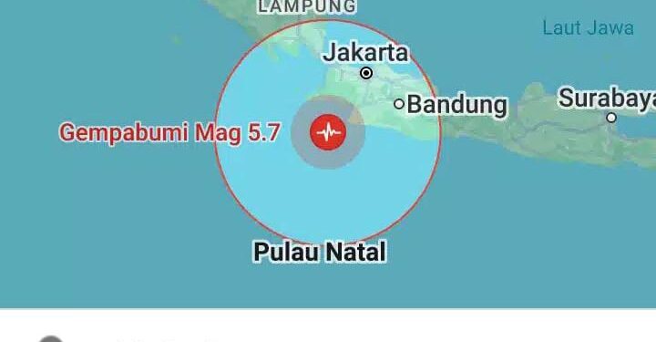 Gempa 5,7 Guncang Banten