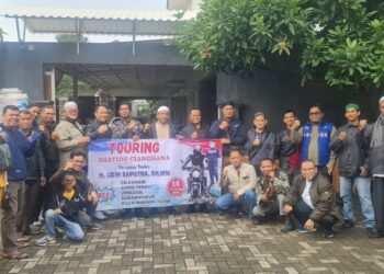 Simbol Syukur Pemilu Damai 2024, Kades Ciangsana Ajak Asatidz Touring
