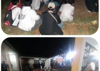 Pesta Miras Dilapangan, Sekelompok Muda-Mudi Diamankan Polisi
