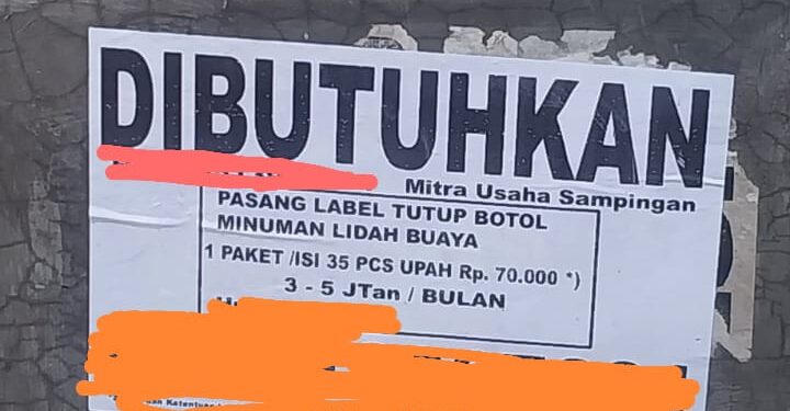 Warning !!! Pasang Label Tutup Botol yang Beredar di Brosur Harus Mengajak Orang Lain Baru Dapat “Cuan”