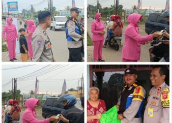 Bhayangkari Polsek Rancabungur Bagikan Takjil Kepada Pengguna Jalan