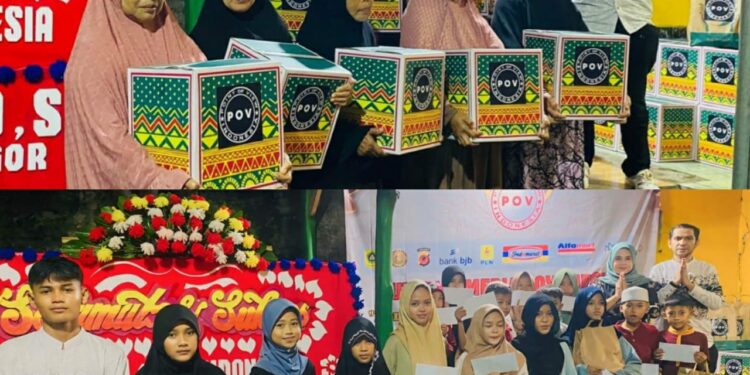 Berbagi Dengan Yatim dan Dhuafa di Moment HARLAH Media POV Indonesia ke 1