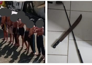 Polsek Cibinong Amankan 8 Remaja Beserta Sajam Saat Tawuran