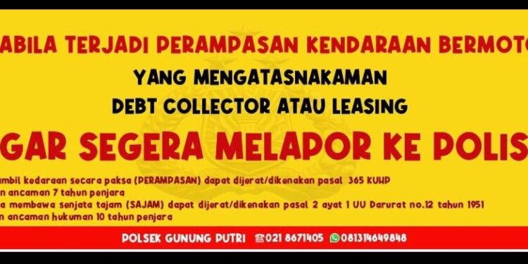 Pasca Adanya Perampasan Motor dan Kekerasan, Polsek Gunung Putri Sweeping dan Usir Matel Beroperasi di Gunung Putri