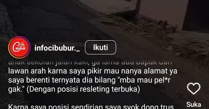 Seorang Wanita Alami Perlakuan Ekshibisionis di Cileungsi