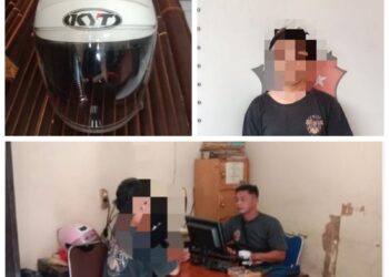 Curi Helm di Parkiran Sekolah, Pemuda Ini Diboyong ke Polisi