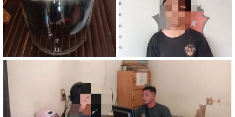 Curi Helm di Parkiran Sekolah, Pemuda Ini Diboyong ke Polisi