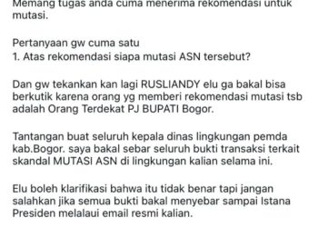 Terkait Isu Gratifikasi Seks, Mutasi dan Rotasi di Pemkab Bogor, Yusfitriadi : Jika Tidak Benar Pemkab Harus Usut Tuntas