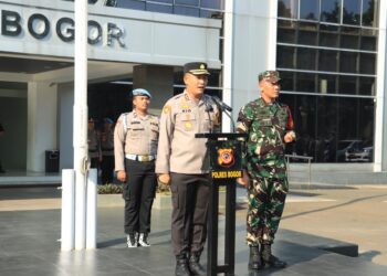 Dandim 0621 Perkenalan Diri Dalam Apel Perdana Ops Patuh Lodaya 2024 Kepada Polres Bogor