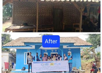 Sambut HUT RI, PLN Gunung Putri Bersama YBM PLN Berikan Bantuan Rumah Layak Huni di Sirnajaya