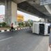 Ngantuk, Mobil Tabrak Separator dan Terguling