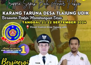 Ulang Tahun Ke-1, Karang Taruna Desa Tlajung Udik adakan Turnamen Sepak Bola