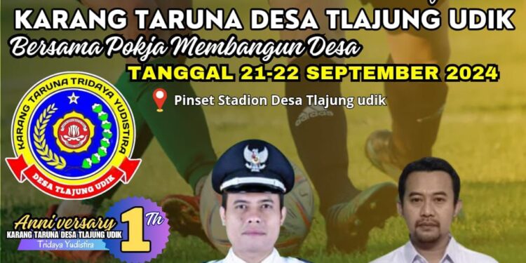 Ulang Tahun Ke-1, Karang Taruna Desa Tlajung Udik adakan Turnamen Sepak Bola