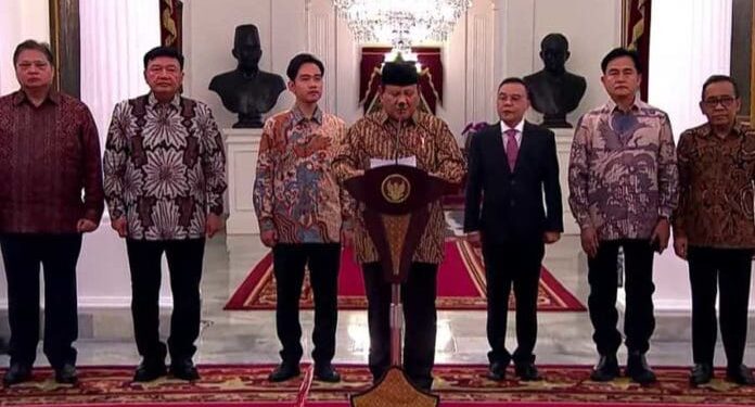 Presiden Prabowo Umumkan Jajaran Kabinet Merah Putih, Ini Nama-namanya