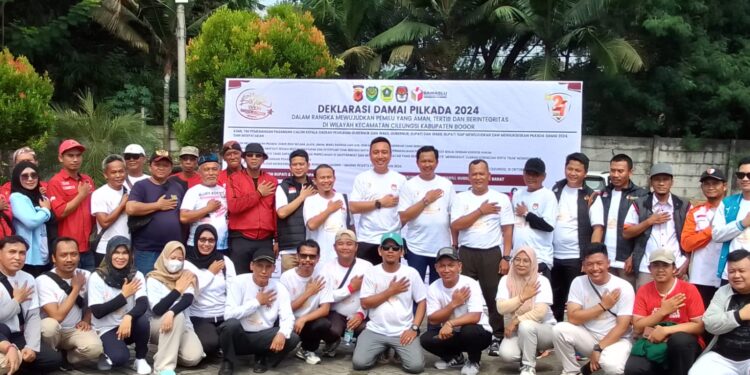 Deklarasi Damai Pilkada 2024, Camat Cileungsi: Tim Pemenangan Paslon Harus Bertanggungjawab Penuh