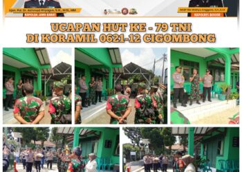 HUT TNI ke 79, Kapolsek Cijeruk Sambangi Koramil Cigombong