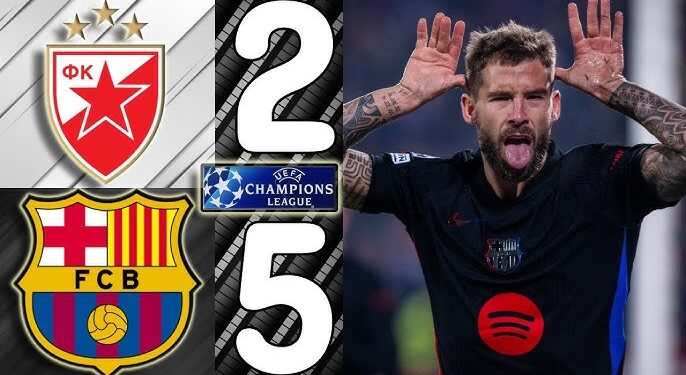 Barcelona pesta Gol dimarkas Red Star, Menang 5-2 di Liga Champions