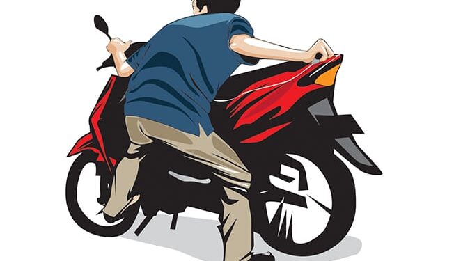Mabuk, Pemuda ini Dorong Motor Dinas Dishub Kota Bogor