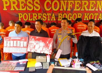 Tersangka Pidana Narkotika di Amankan Polresta Bogor Kota, Satu Diantaranya Ketua Geng Tawuran