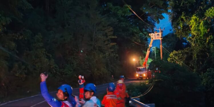 PLN UP3 Gunung Putri Bantu Pulihkan Listrik Bencana Alam di Sukabumi