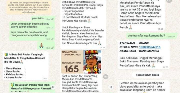 Pengobatan Tradisional Ida Dayak Dijadikan Modus Penipuan