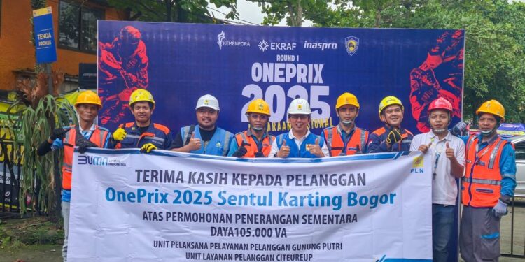 Dukung Kelancarana Gelaran Oneprix 2025 PLN Gunung Putri Sambung Listrik Sementara 105.000 VA