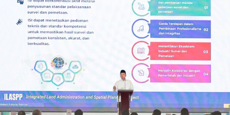 Menteri Nusron Bicarakan Soal Pentingnya Akurasi Peta di HUT ke-53 Ikatan Surveyor Indonesia