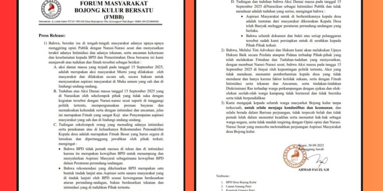 FMBB Luruskan Isu Intimidasi Pada Aksi Damai Bojong Kulur, Ini Kata Fauzi.!