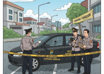 Mobil Dinas Kecamatan Gunung Sindur Jadi Korban Pecah Kaca, Laptop Kantor Raib