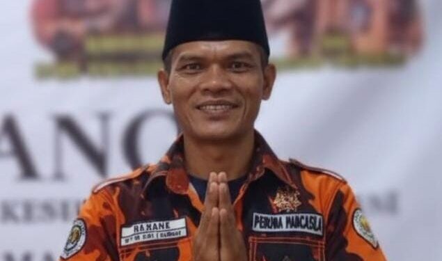Ketua DPK KNPI Cileungsi terpilih Yudi Septiana bersama Ketua PAC Pemuda Pancasila Cileungsi Bahank.