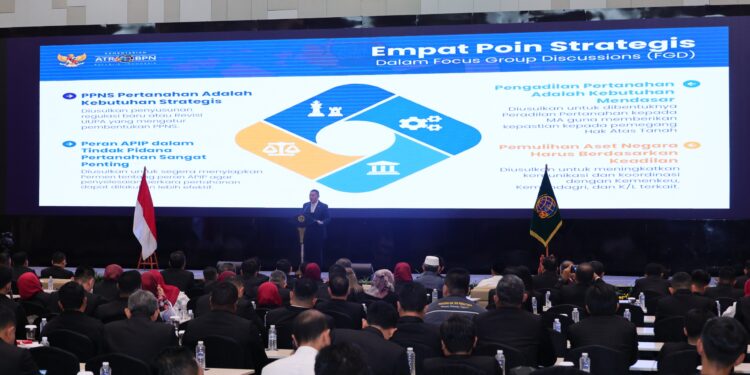 Empat Poin Strategis Penanganan Tindak Pidana Pertanahan Dibahas Wamen Ossy Dalam Penutupan Rakor