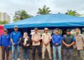Relawan RAPI 07 Cileungsi saat bertugas di Posko Bantuan Komunikasi Nataru di Metland Transyogi.