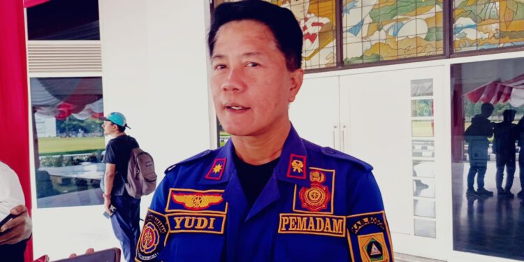 Kepala Dinas Pemadam Kebakaran dan Keselamatan Kabupaten Bogor Yudi Santosa saat memberikan keterangan pers