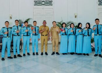 Wakil Wali Kota Bogor Jenal Mutaqin saat menyambut dan memberikan arahan kepada siswa SMA Terpadu Krida Nusantara