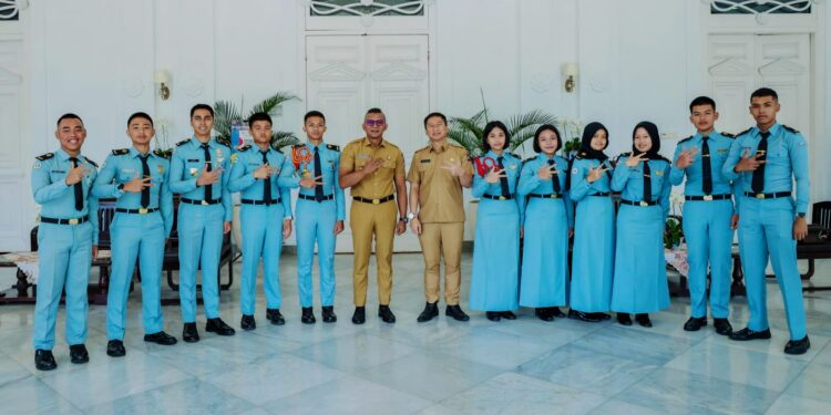 Wakil Wali Kota Bogor Jenal Mutaqin saat menyambut dan memberikan arahan kepada siswa SMA Terpadu Krida Nusantara