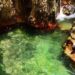 Keindahan kolam air hijau toska di Curug Leuwi Hejo Sentul Bogor