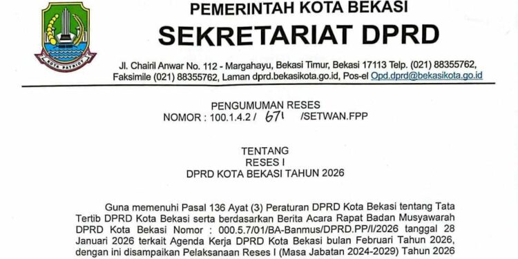 Selama 6 Hari Kedepan Reses DPRD Kota Bekasi Resmi Dimulai