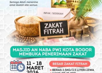 Masjid An Naba PWI Kota Bogor Buka Penerimaan Zakat Fitrah Ramadan 2026