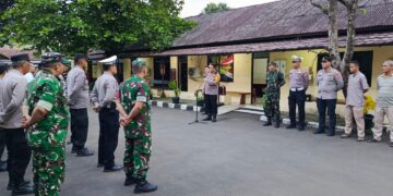 ‎Jelang Idul Adha Aparat Citeureup Gelar Apel Gabungan, Pastikan Malam Takbiran Aman