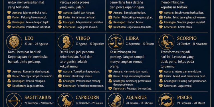 Ramalan zodiak untuk Selasa, 5 Mei 2026