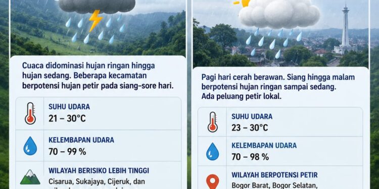 Hujan Berpotensi Guyur Bogor Jumat 22 Mei 2026, Warga Diminta Waspada
