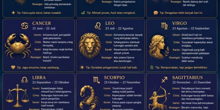 Ini Ramalan Zodiak Untuk Minggu, 10 Mei 2026