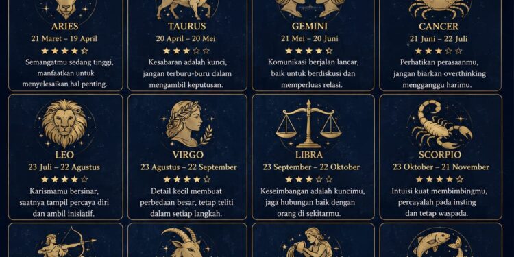 Ramalan Zodiak Jumat, 15 Mei 2026