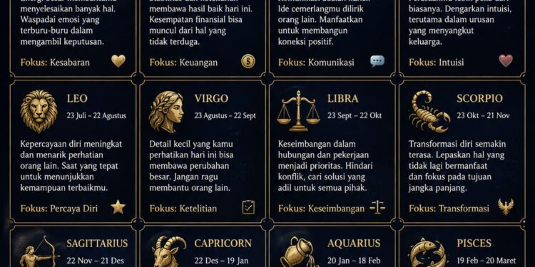 Ramalan Zodiak Rabu, 6 Mei 2026