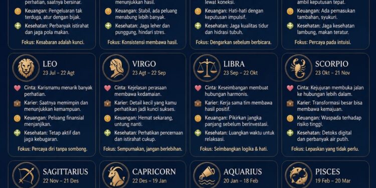 Ramalan zodiak untuk Minggu, 3 Mei 2026