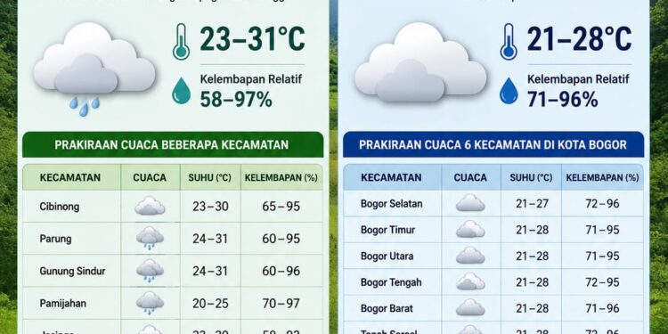 Prakiraan Cuaca Bogor Kamis 4 Juni 2026: Berpotensi Hujan Ringan