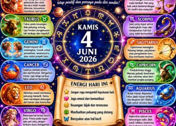 ‎Ramalan Zodiak Kamis, 4 Juni 2026‎